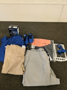 Goldfin 3XL Wet Suit Top Kids 8 and a half kids Cleats men's grey pants XL kids size 14 riding pants blue suit size 20 with blue bow tie and black suspenders