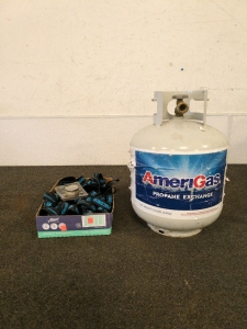 Empty Propane Tank and a Fuel Gauge