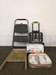 Antique wash board with food storage set and carousel organizer