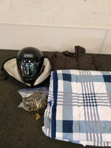 L.C .223/5.56 Reloading Brass, Once Fired Bullets Plus a Queen Quilt Plus Shoel RF-1000. Large L.L bean winter Coat (Brown)
