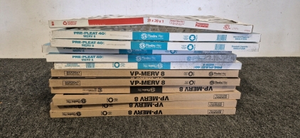 (6) 20X20X1 VP-MERV 8 Filters, (5) 20X20X1 PRE-PLEAT 40 Filters, (1) 20X20X1 Purolator Filter