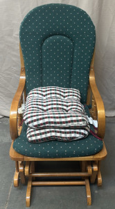 Vintage Green Cushioned Rocking Chair