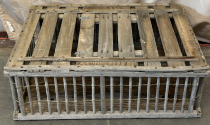 Antique Wooden Crab Cage / 23&rdquo; L x 35&rdquo; W x 12&rdquo; H