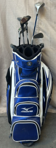 Mizuno Golf Club Bag & 5 Golf Clubs