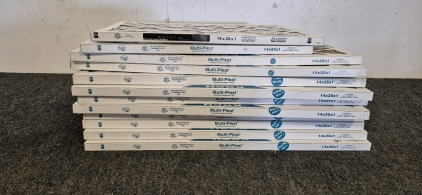 (1) 14X20X1 Purolator Filter, (1)14X20X1 Koch Filter, (10) 14X25X1 Koch Multi-Pleat Filters