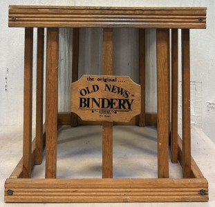 Vintage Old News Bindery Newspaper Holder / 18&rdquo; L x 15.5&rdquo; W x 15&rdquo; H