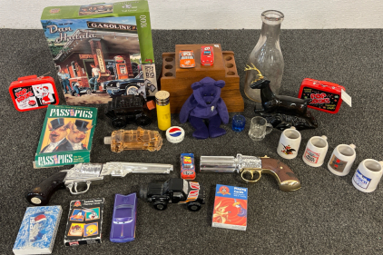 Vintage Avon Men&rsquo;s Cologne Bottles, Pass The Pigs Dice Game, Vintage Pop Rocks Tins, And So Much More!!!