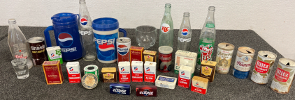 Vintage Pepsi Mugs & Glass Bottles, Eclipse Mint Tins, Blitz Weinhard Beer Can And So Much More!!!!