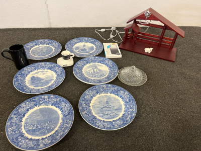 The Boston Tea Party Plate, Old North Church Plate, A Black Coffee Mug, A IPhone XR Phone Case, Nativity Stable with Sheep And Much More!!