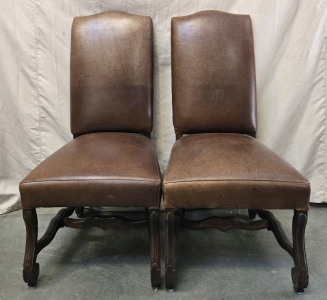 (2) Beautiful Leather Dining Chairs