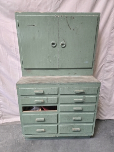 Vintage Green Cabinet w/Assorted Tools