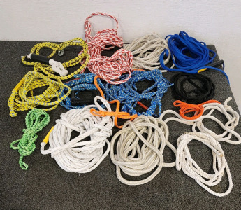 Tote Filled With Miscellaneous Rope- Cotton, Nylon, And More.