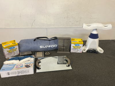 SupFoo Baby Play Pen 50 x 50, (2) Replacement Mop Heads, Back 2 Life Motion Massager, Silver Box, Silver Mirror And More!!!!