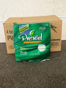 A Box of (4) Packs Prevail Extra Absorbency 14 X-Large Adult Underwear