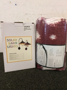 Red Solar Barn Lights, aA Red And White Area Rug Large