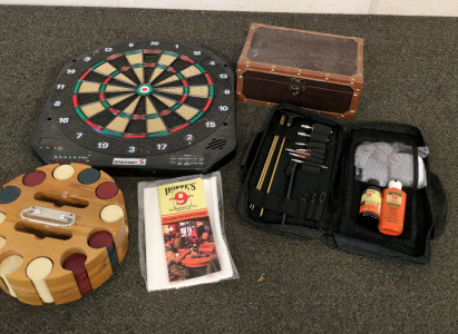 Electric Dart Board Gun Care Cleaning Kit And Poker Chips