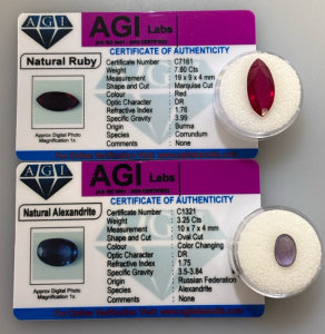 Natural Gemstones Including 7.80ct. Marquise Cut Red Ruby, And 3.25ct. Oval Cut Color Changing Alexandrite
