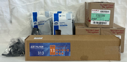 (3) Boxes Of 25 Ct Charlotte Schedule 40 Pressure 1-1/2x3/4 Reducer Brushing, Universal Shop Vac Filters & Attatchments, & 313 Replacement Air Filter