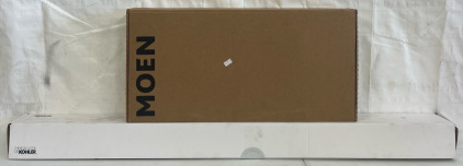 Moen Single Handle Pull Down Kitchen Faucet & Kohler Purist 42&rdquo; Grab Bar (French Gold)
