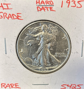 1935 Rare Walking Liberty Half Dollar Hi Grade