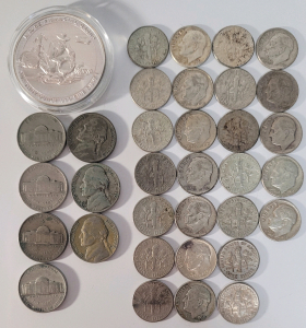 Dimes, Nickels, And Idaho First National Bank .999 Fine Silver Coin