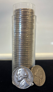 Roll Of Vintage Silver Nickels &ldquo;In God We Trust&rdquo; Liberty Five Cent Nickels