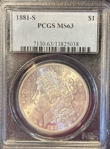 PCGS MS 63 1881 $1 Morgan Silver Dollar Coin