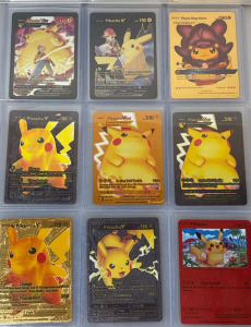 Pikachu Powerhouse Collection - V, VMAX & Gold Rares - Foil Display Fan Art Cards