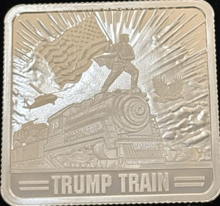 1oz Silver .999 Trump Train Silver Bar (Unverified)