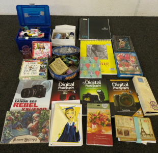 Digital Photography Books And Assortment Of Arts And Crafts Items