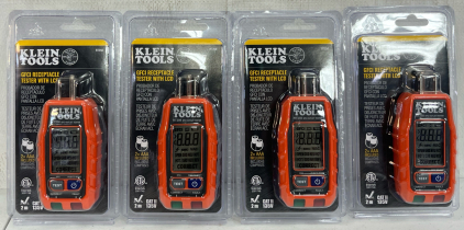 (4) Klein Tools GFCI Receptacle / Outlet Testers W/ LCD