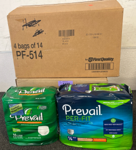 (4) Packs of Prevail Per-Fit Daily Underwear Size Extra Large, 14 Count
