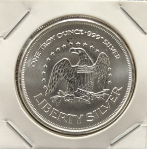 Liberty Silver One Troy Ounce Coin, .999 Silver, A-Mark Mint