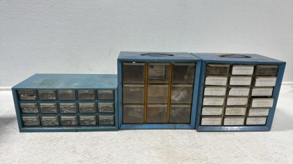 (3) Storage Bins Full With Assorted Screws and Other Items