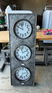 Three time Stainless Wall Clock