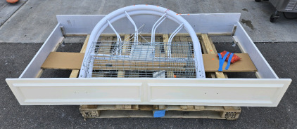 Pull-Out Bottom for Bed Frame & White Metal Bed Header & Footer (Full Bed Not Included) - 76"L x 41"D x 10&frac34;"H , Metal Animal Trap Cage - 31"L x 11"D x 12&frac12;"H
