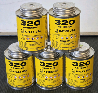 (5) K-Flex USA 320 Adhesive Cans w/ Brush Lid - &frac12; Pint