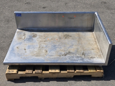 Large Stainless Steel Corner Prep Table Top - 50⅜"W x 15⅜"H x 33"D