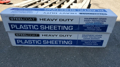 (2) Steelcoat Heavy Duty Plastic Sheeting 4MIL 10ftx100ft