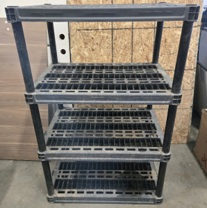 Plastic Stackable 4-Shelf Storage Rack - 55&frac12;"H x 36&frac34;"W x 24"D