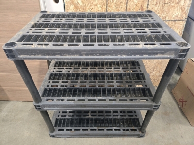 Plastic Stackable 3-Shelf Storage Rack - 37&frac34;"H x 37"W x 24"D