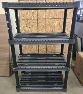 Plastic Stackable 4-Shelf Storage Rack - 56"H x 36&frac12;"W x 17&frac34;"D