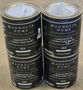 (4) Magnolia Home by Joanna Gaines Cabinetry/Furniture KILZ Interior Paint Cans - Semi Gloss&bull;True White/Base 1 - 31.5FL OZ / +$120 Combined Value!