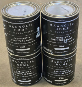(4) Magnolia Home by Joanna Gaines Cabinetry/Furniture KILZ Interior Paint Cans - Semi Gloss&bull;True White/Base 1 - 31.5FL OZ / +$120 Combined Value!
