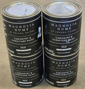 (4) Magnolia Home by Joanna Gaines Cabinetry/Furniture KILZ Interior Paint Cans - Semi Gloss&bull;True White/Base 1 - 31.5FL OZ / +$120 Combined Value!