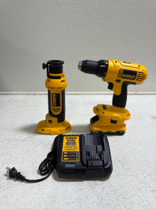 (1) Dewalt Cordless Drill W/ Battery & Charger & (1) Dewalt Cordless Cut-Out Tool- No Battery