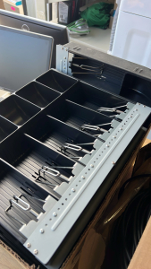 Restaurant Drawers and Assorted Cables.