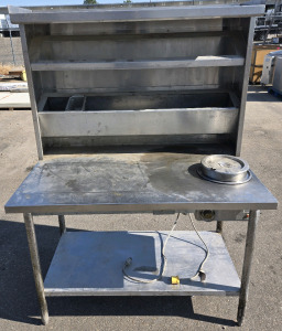 Large Stainless Steel Commercial Kitchen Prep Table w/ Soup Warmer - 68"H x 48"W x 30"D