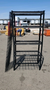 5 Tier Metal Black Shelf And (4) Black Cattle Panels