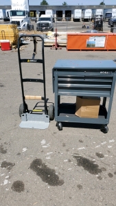 Gorilla 800 lbs. Capacity Steel Hand Truck with Multi-Grip Handle (Model GHS-8). And Kobalt Rolling Tool Cabinet